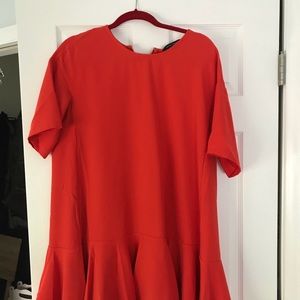 French Connection red-orange swing cocktail dress